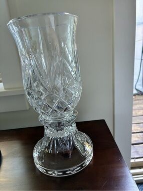 Princess House Vintage Clear Cut-Glass Hurricane Vase